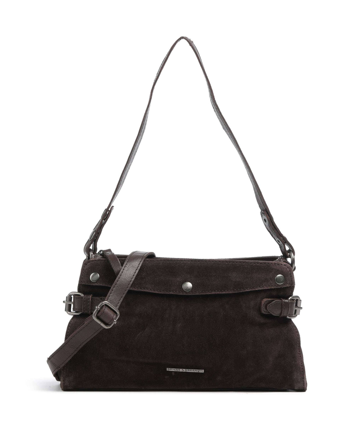 Suede Mix Madelon Axelremsväska #Färg_Mörkbrun