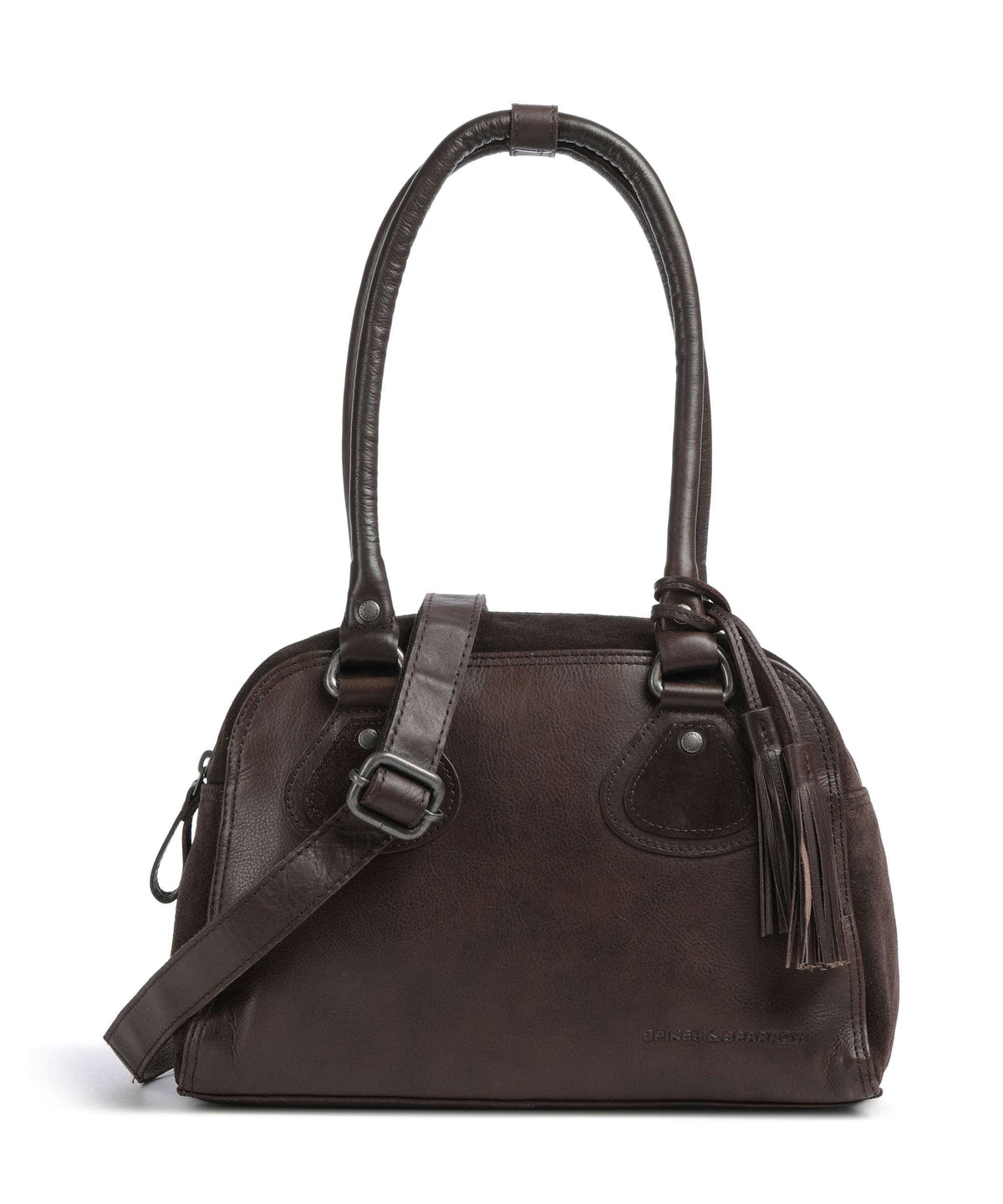 Suede Mix Sienna Axelremsväska #Färg_Mörkbrun