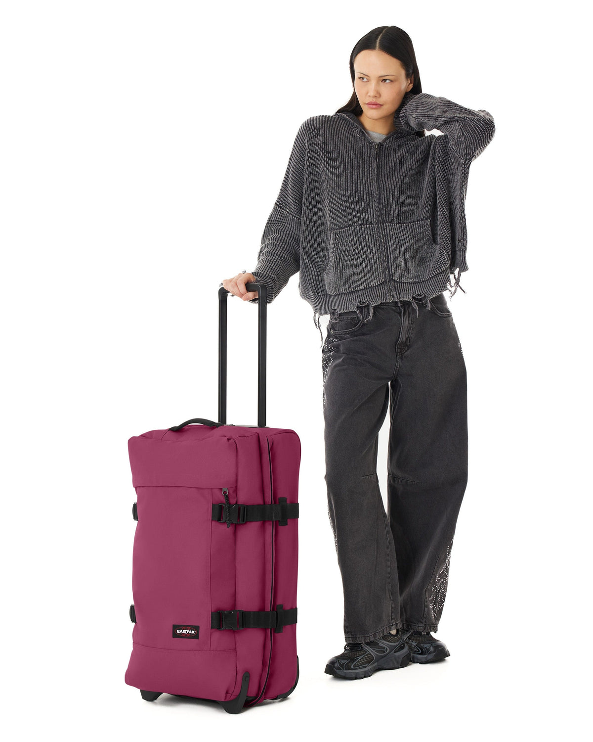 Eastpak - TRANVERZ M Resväska #Färg_Wine_Burgundy
