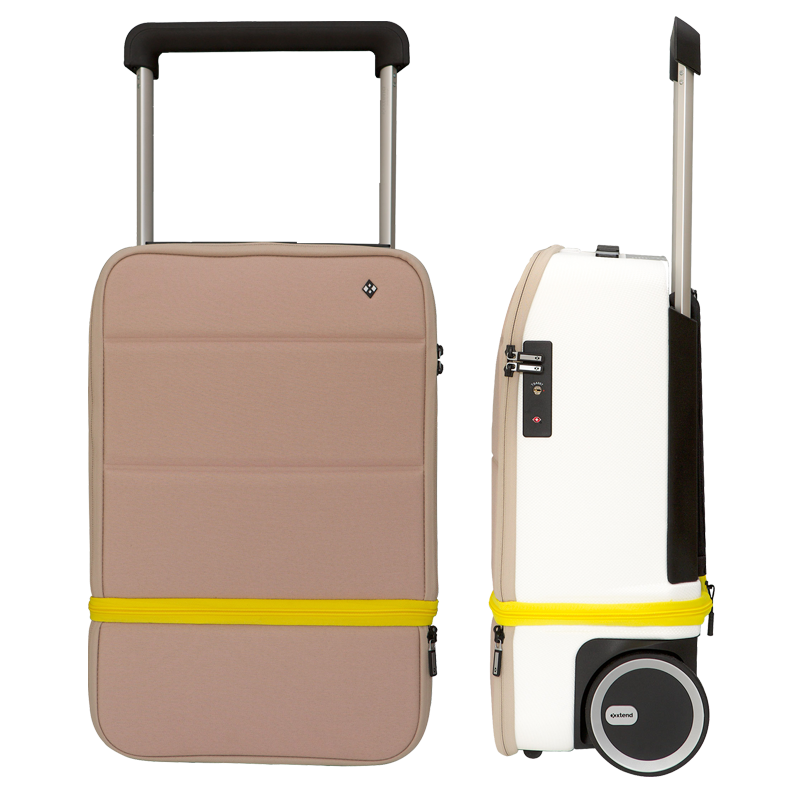 NOMAD - Vit/Beige - Expanderbar Kabinväska 55/75 cm - Powerbank ingår