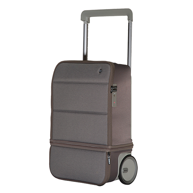 VOYAGER - Grå - Expanderbar Kabinväska 55/75 cm - USB-A-port