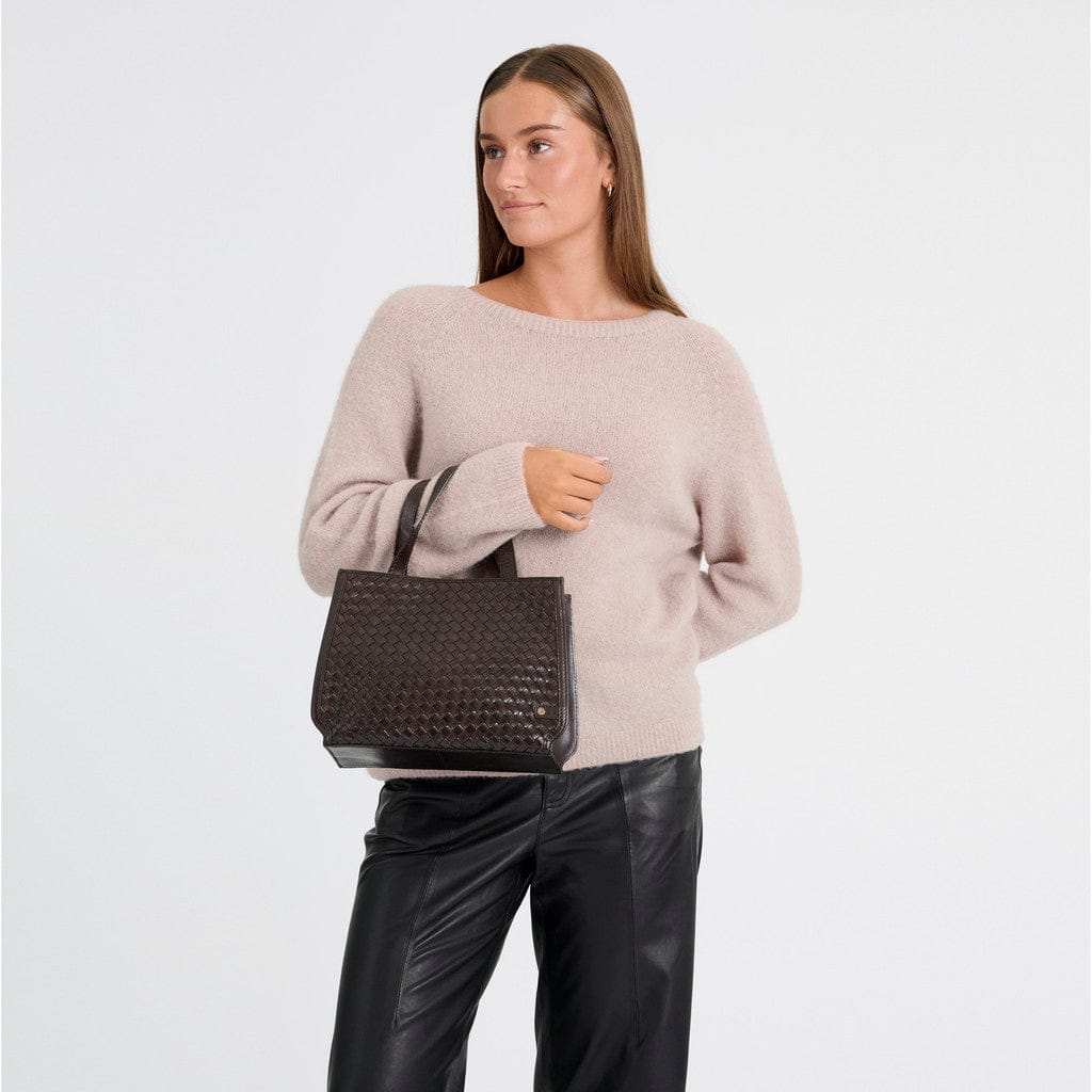 Sofya Handväska 20 CM #Färg_Mörkbrun
