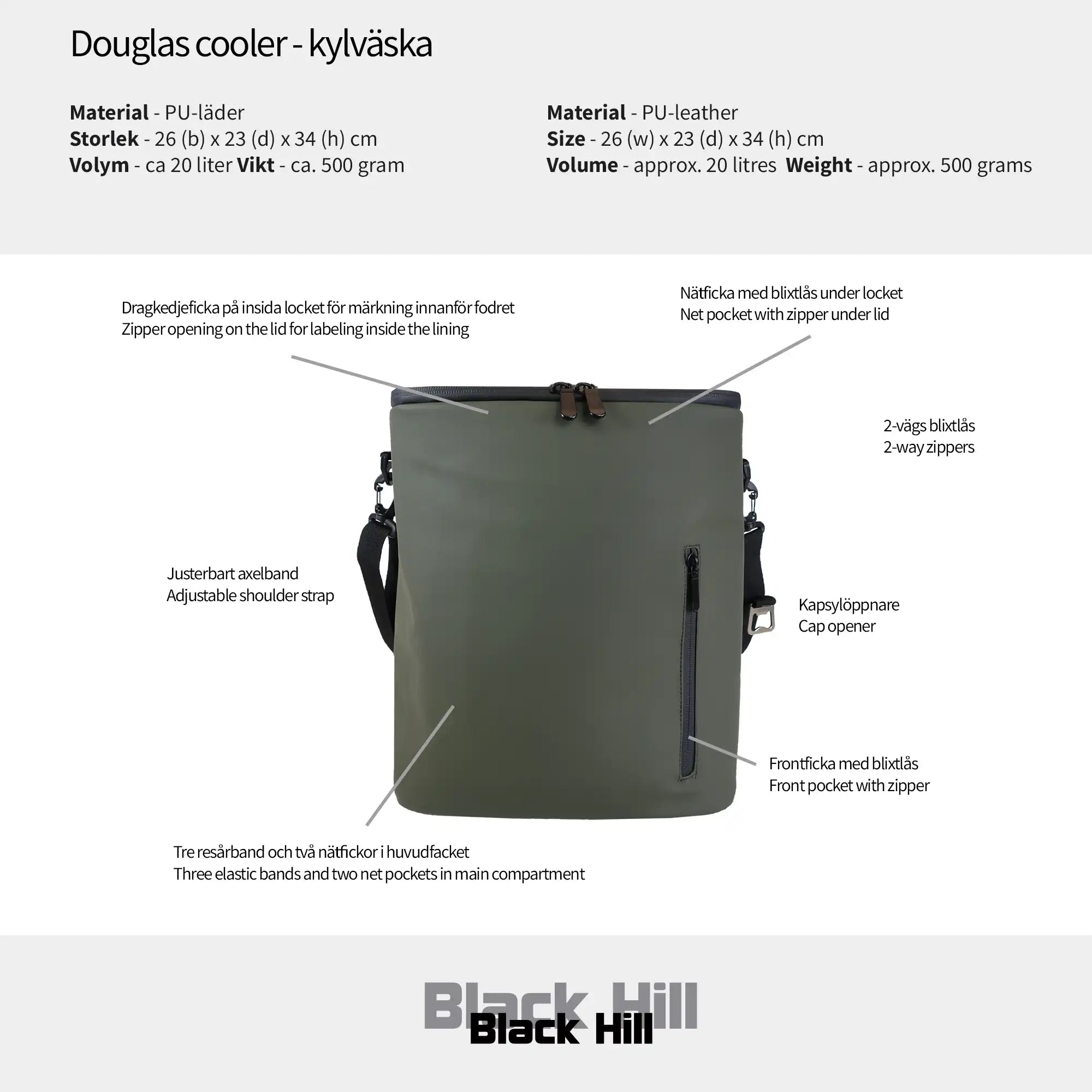 Black Hill - Douglas Cooler - kylväska #Färg_Olivgrön
