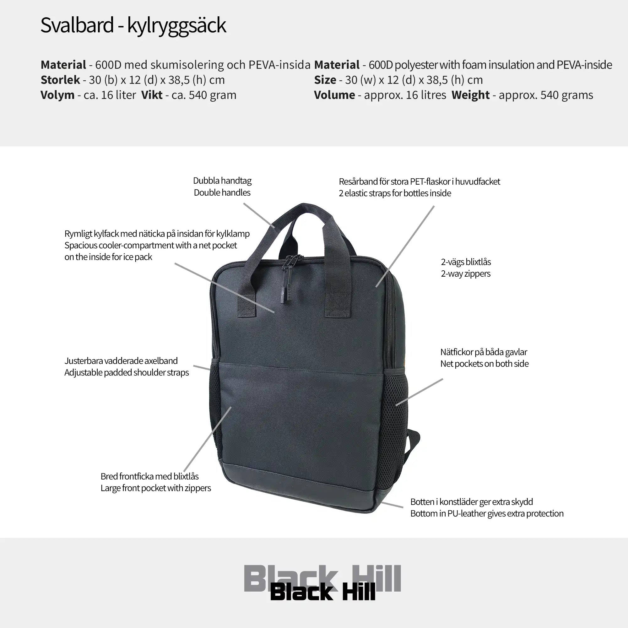 Black Hill - Svalbard - kylryggsäck #Färg_Svart