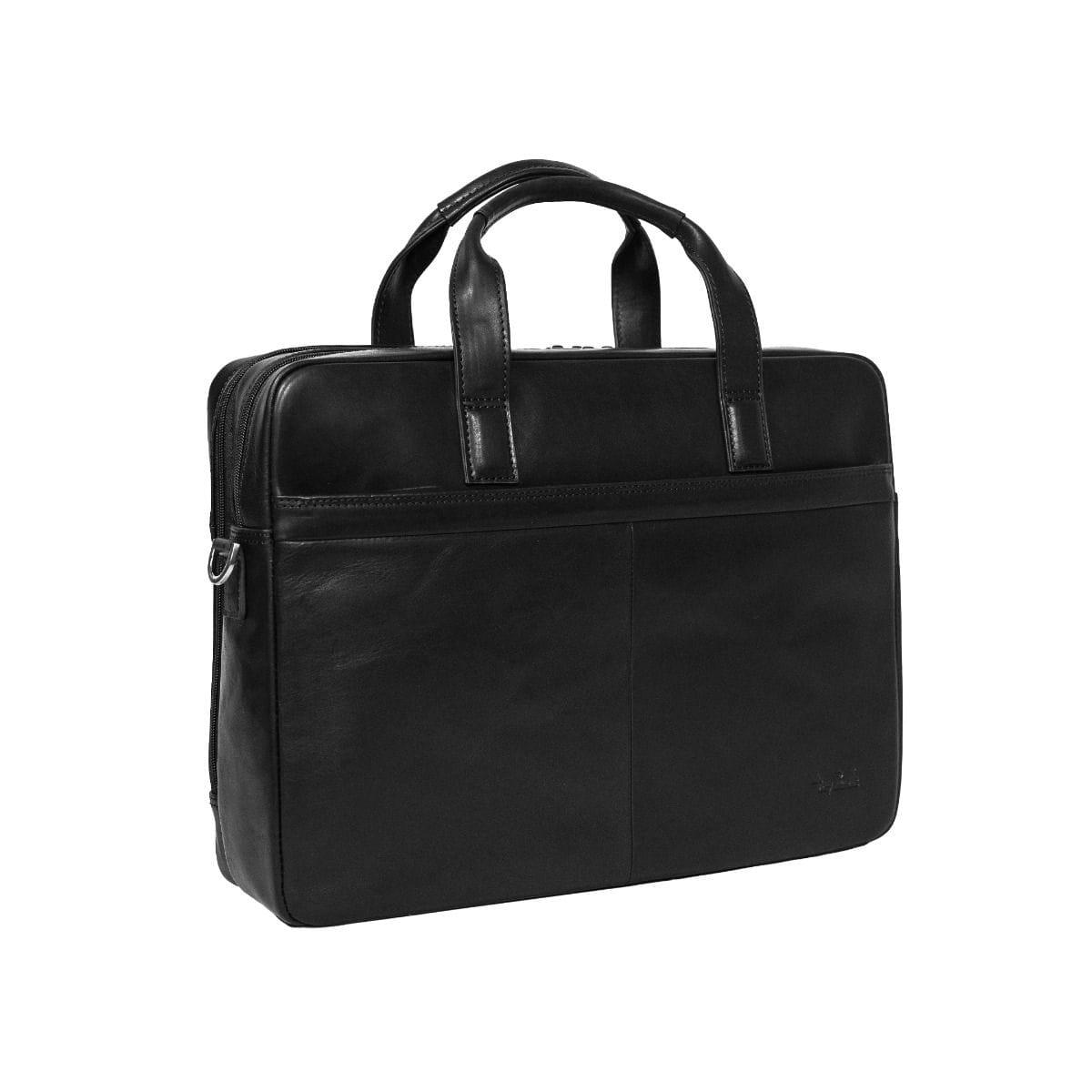 Tony Perotti - Vegetale Laptopväska i läder med 2 fack, stor #Färg_Svart