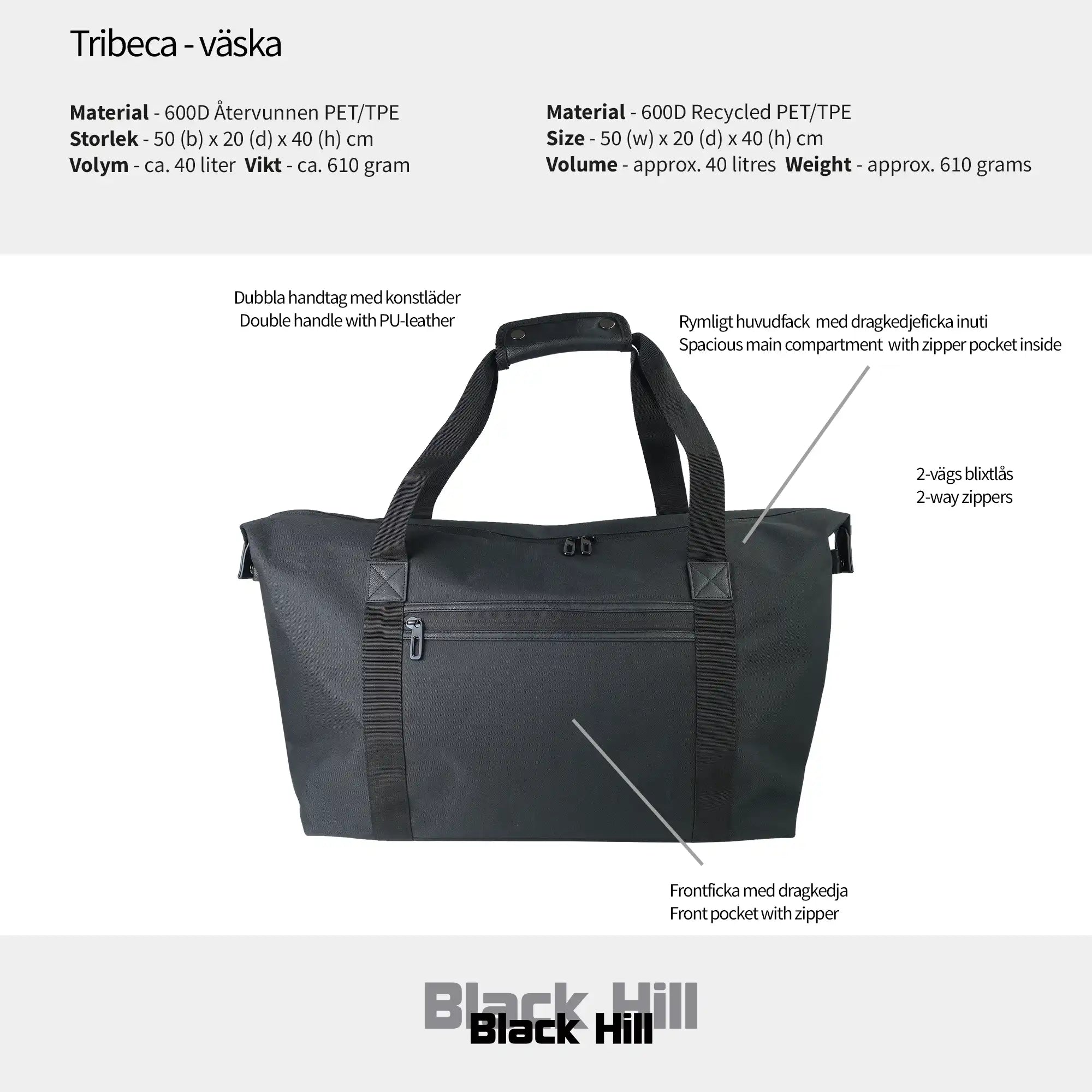 Black Hill - Tribeca - väska #Färg_Svart
