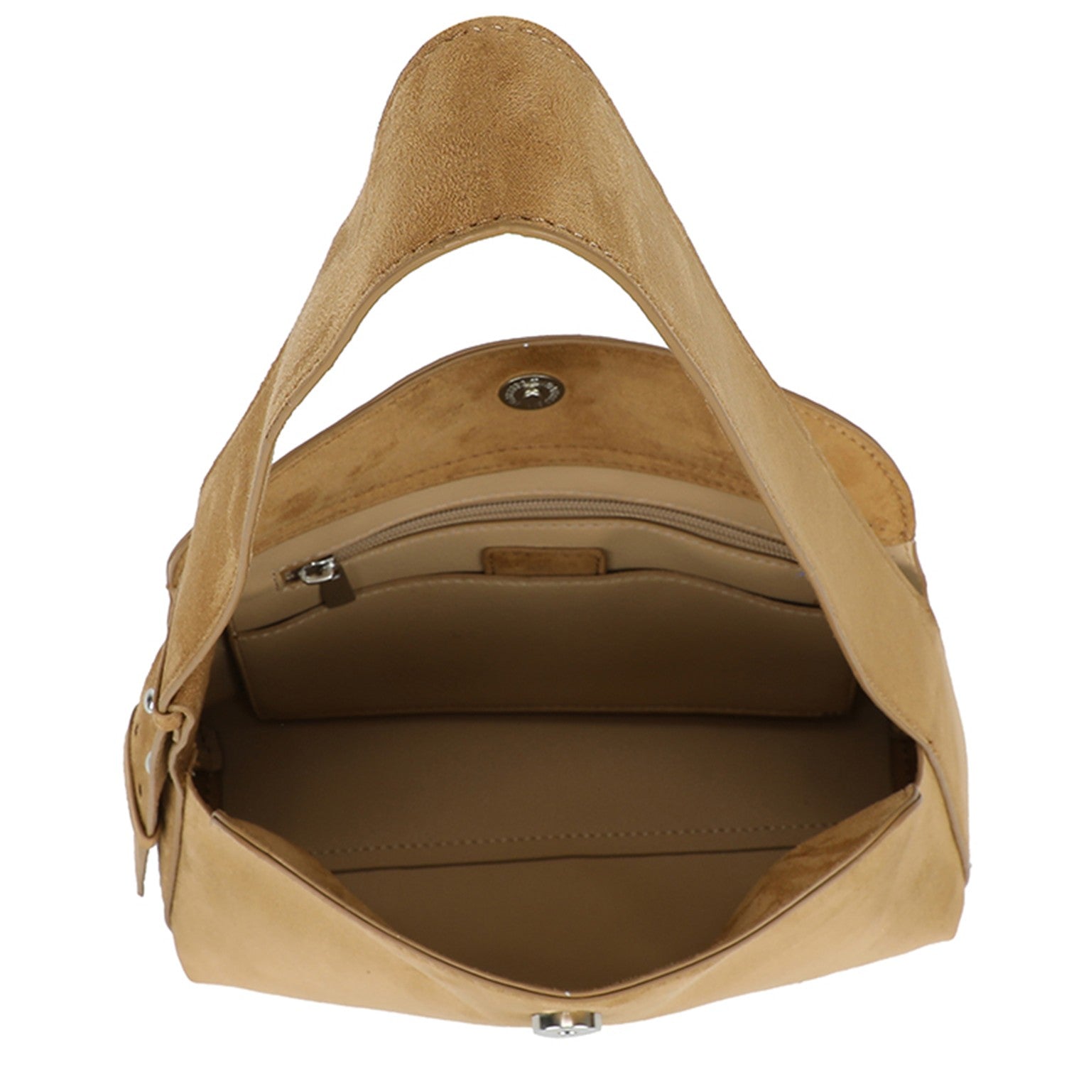 Suede Axelväska #Färg_Camel
