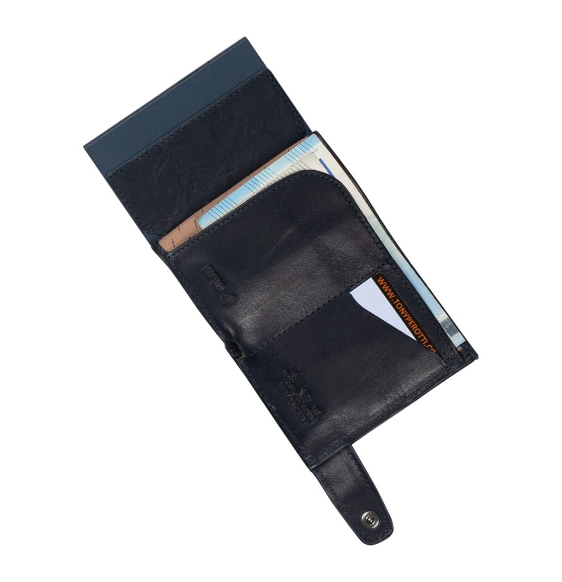 Tony Perotti - Furbo Jeans Korthållare i läder med RFID-skydd, sedelfack och myntfack