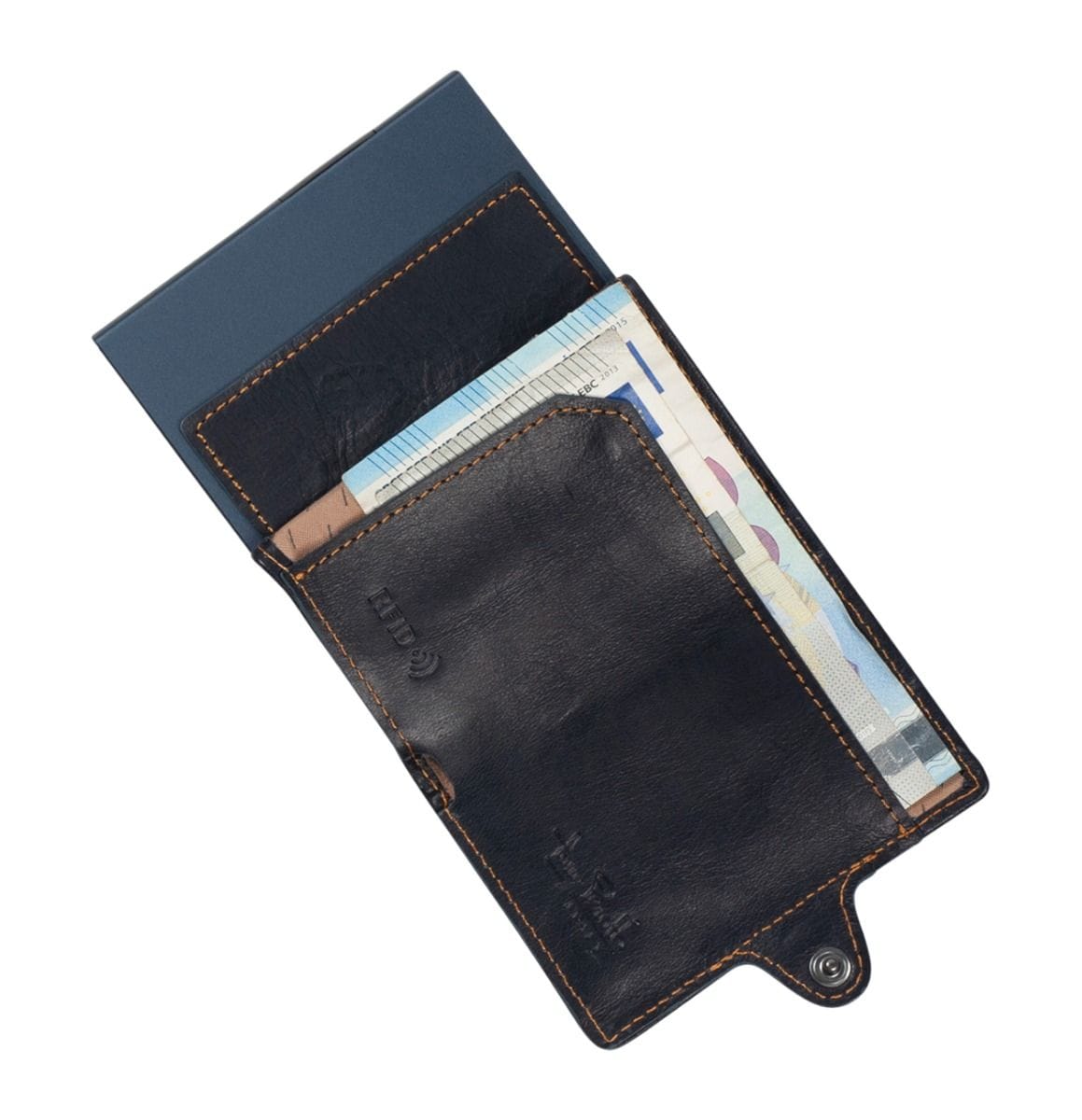 Tony Perotti - Furbo Jeans Korthållare i läder med RFID-skydd, sedelfack och ytterfack