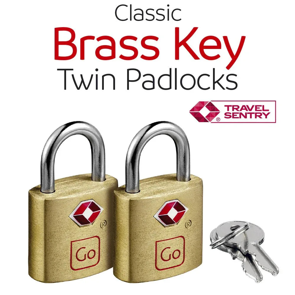 Classic Brass Key Twin Padlocks TSA #färg_Brass