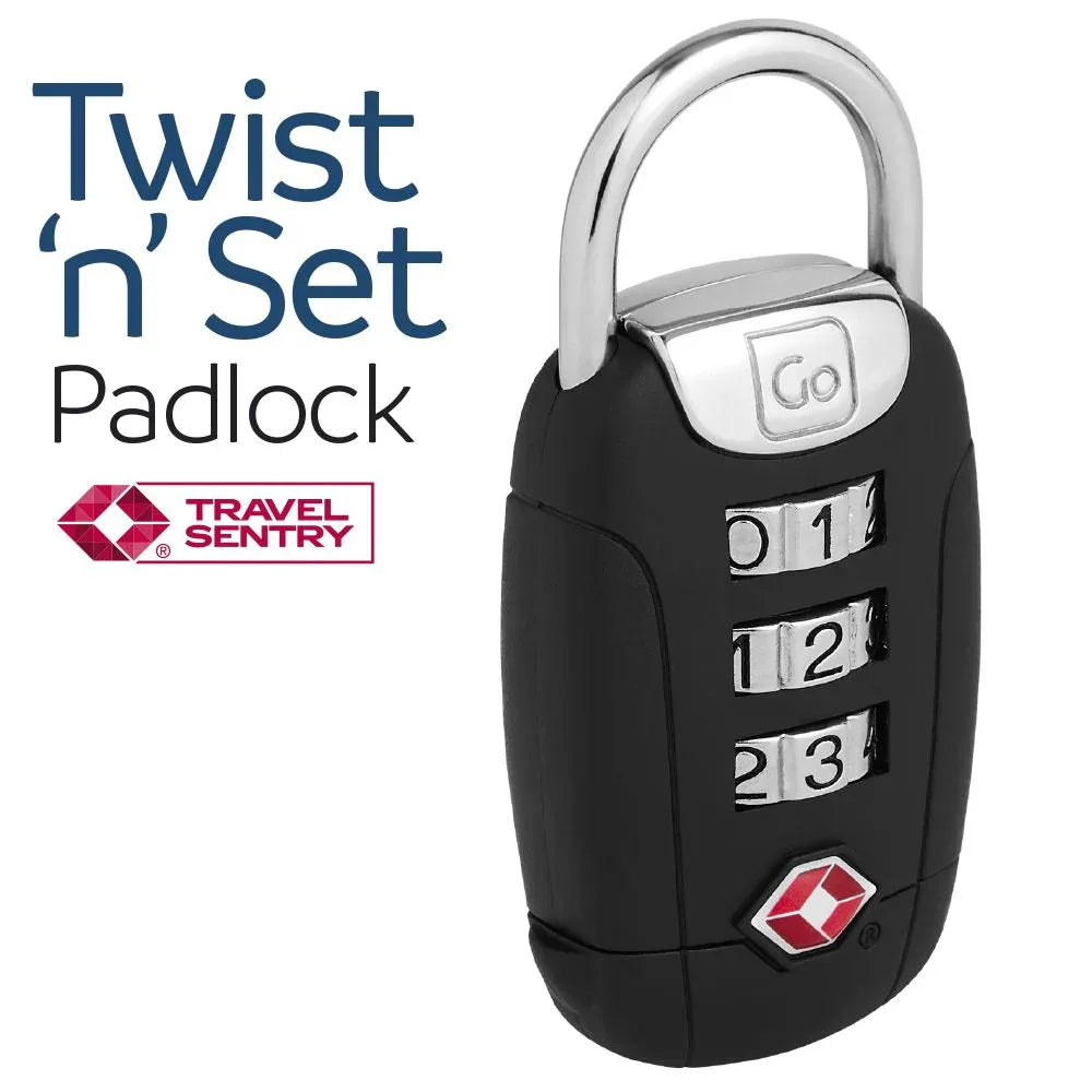 Twist 'n' Set Big Dial Padlock TSA #färg_Svart