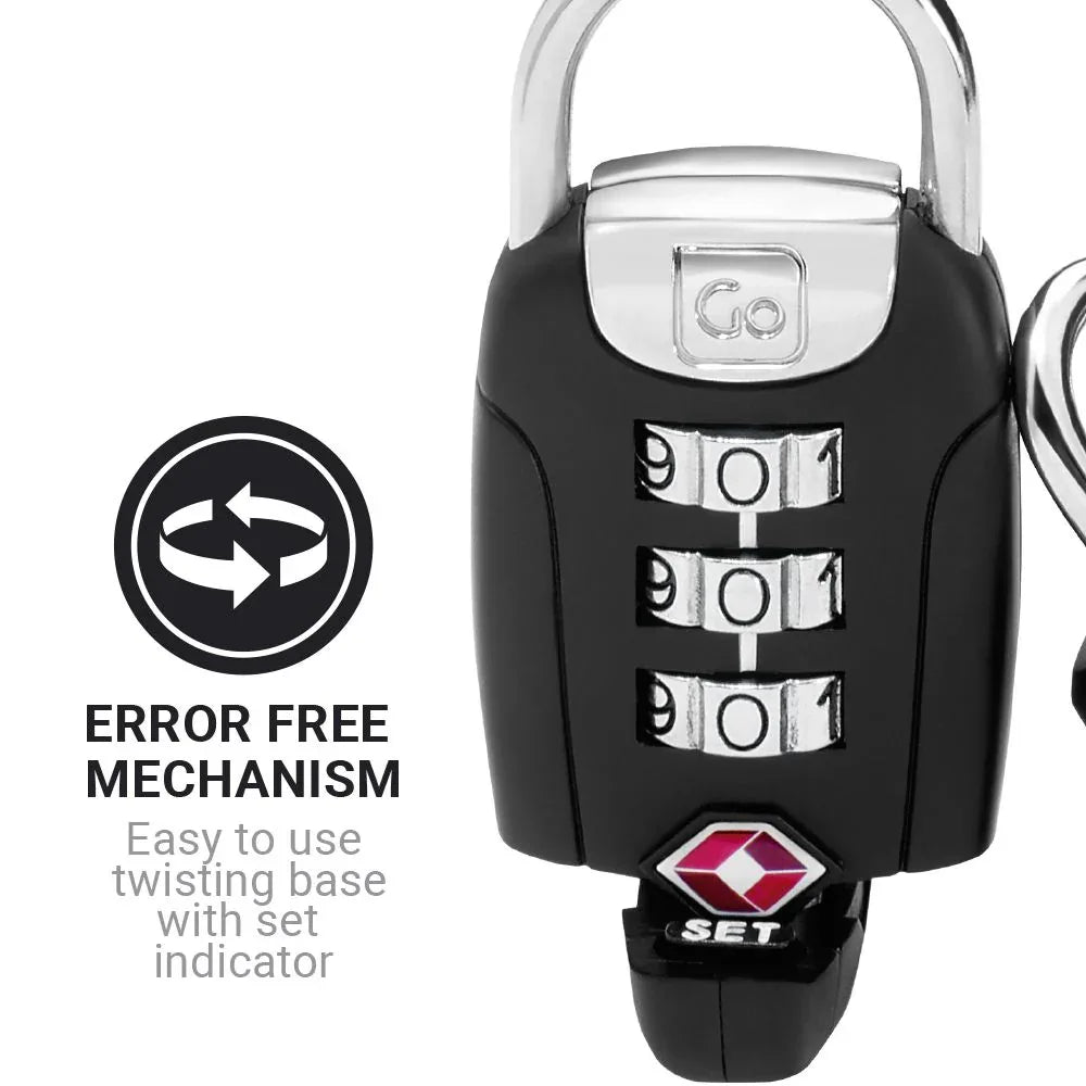 Twist 'n' Set Big Dial Padlock TSA #färg_Svart