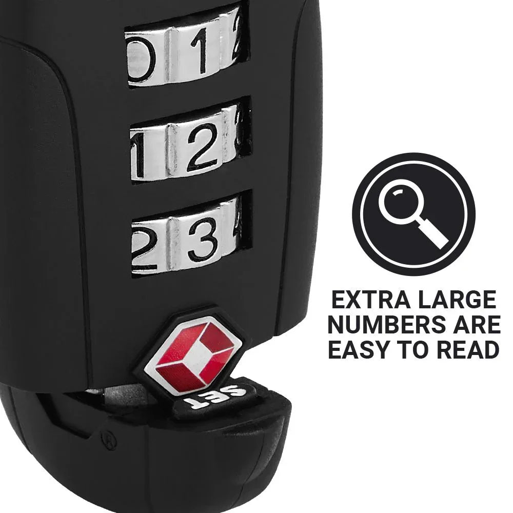Twist 'n' Set Big Dial Padlock TSA #färg_Svart