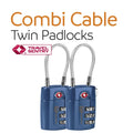 Combi Cable Twin Padlocks TSA #färg_Blå