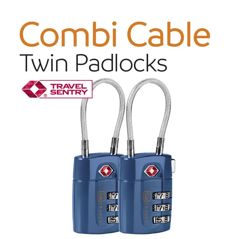 Combi Cable Twin Padlocks TSA #färg_Blå