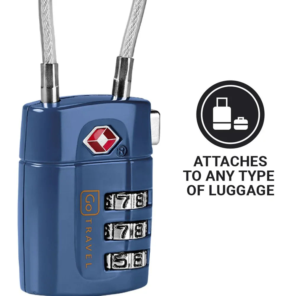 Combi Cable Twin Padlocks TSA #färg_Blå