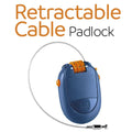 Retractable Cable Padlock #färg_Blå