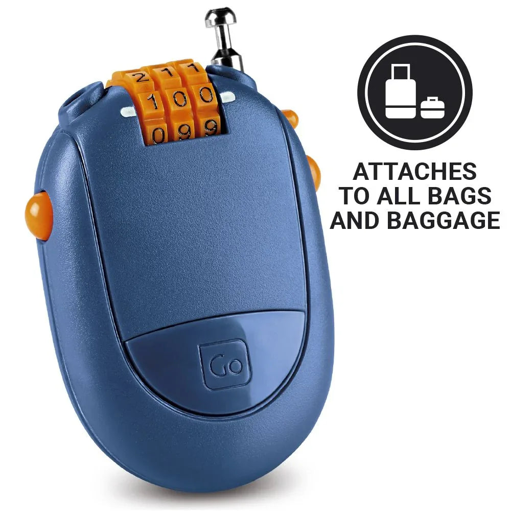 Retractable Cable Padlock #färg_Blå