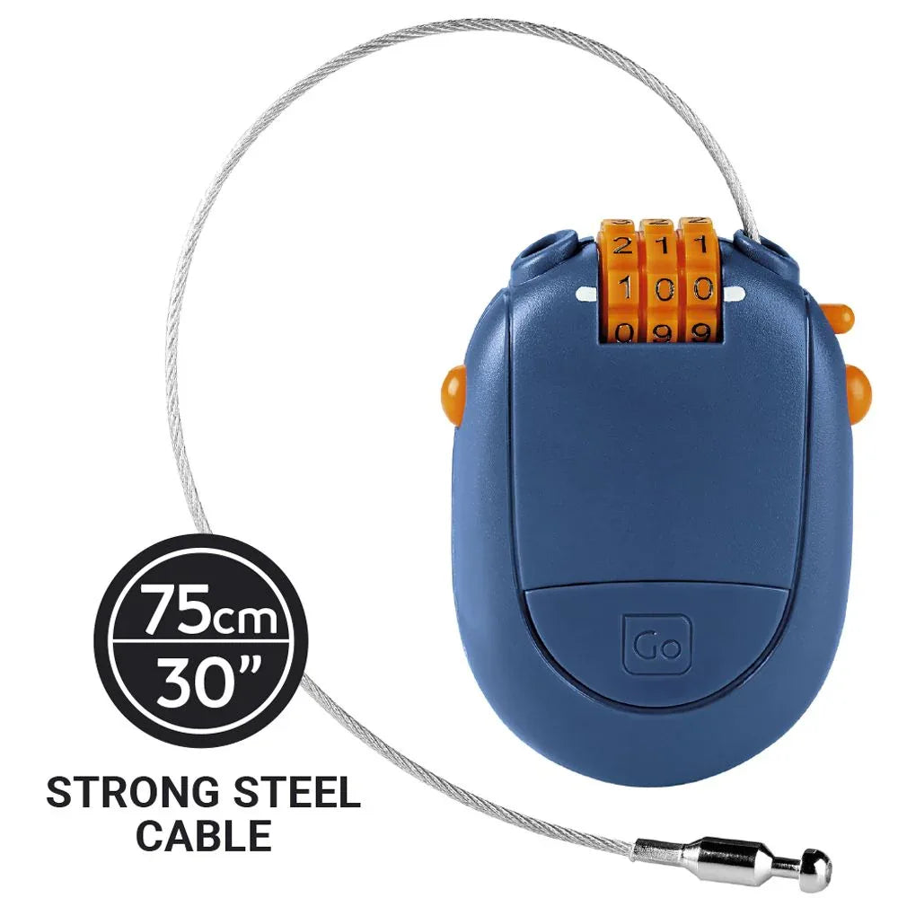 Retractable Cable Padlock #färg_Blå