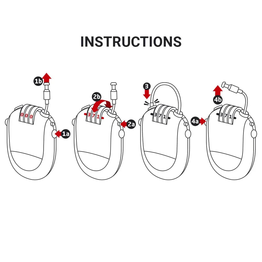 Retractable Cable Padlock #färg_Blå