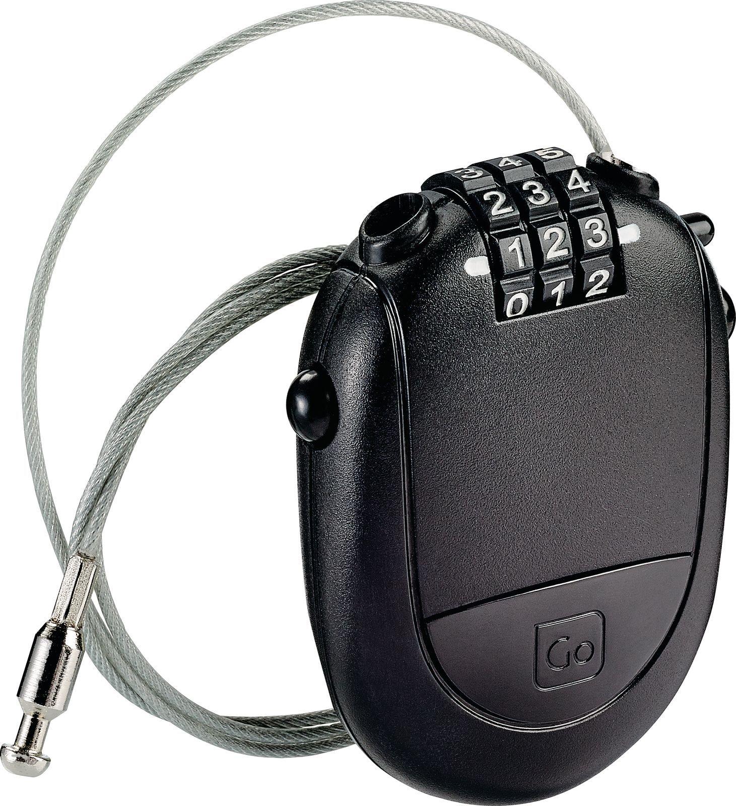 Retractable Cable Padlock #färg_Svart