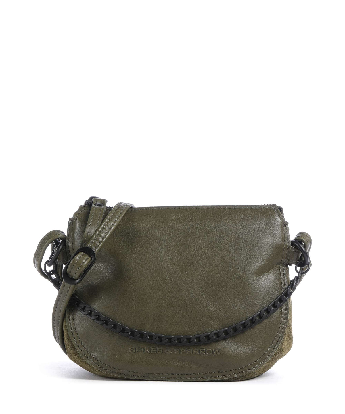 Suede Mix Delaine Axelremsväska #Färg_Oliv