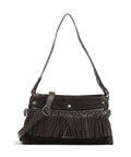 Suede Mix Madelon Axelremsväska #Färg_Mörkbrun