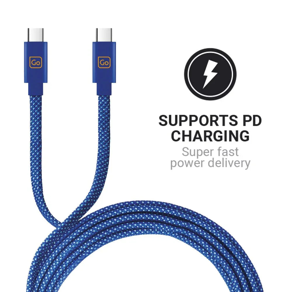 100 W dubbel USB-C-kabel #färg_Blå