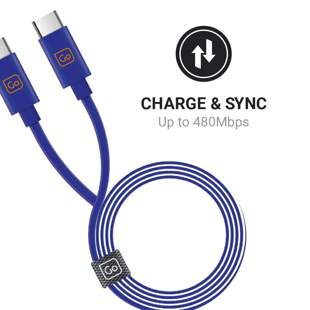 Dubbel USB-C-kabel #färg_Blå