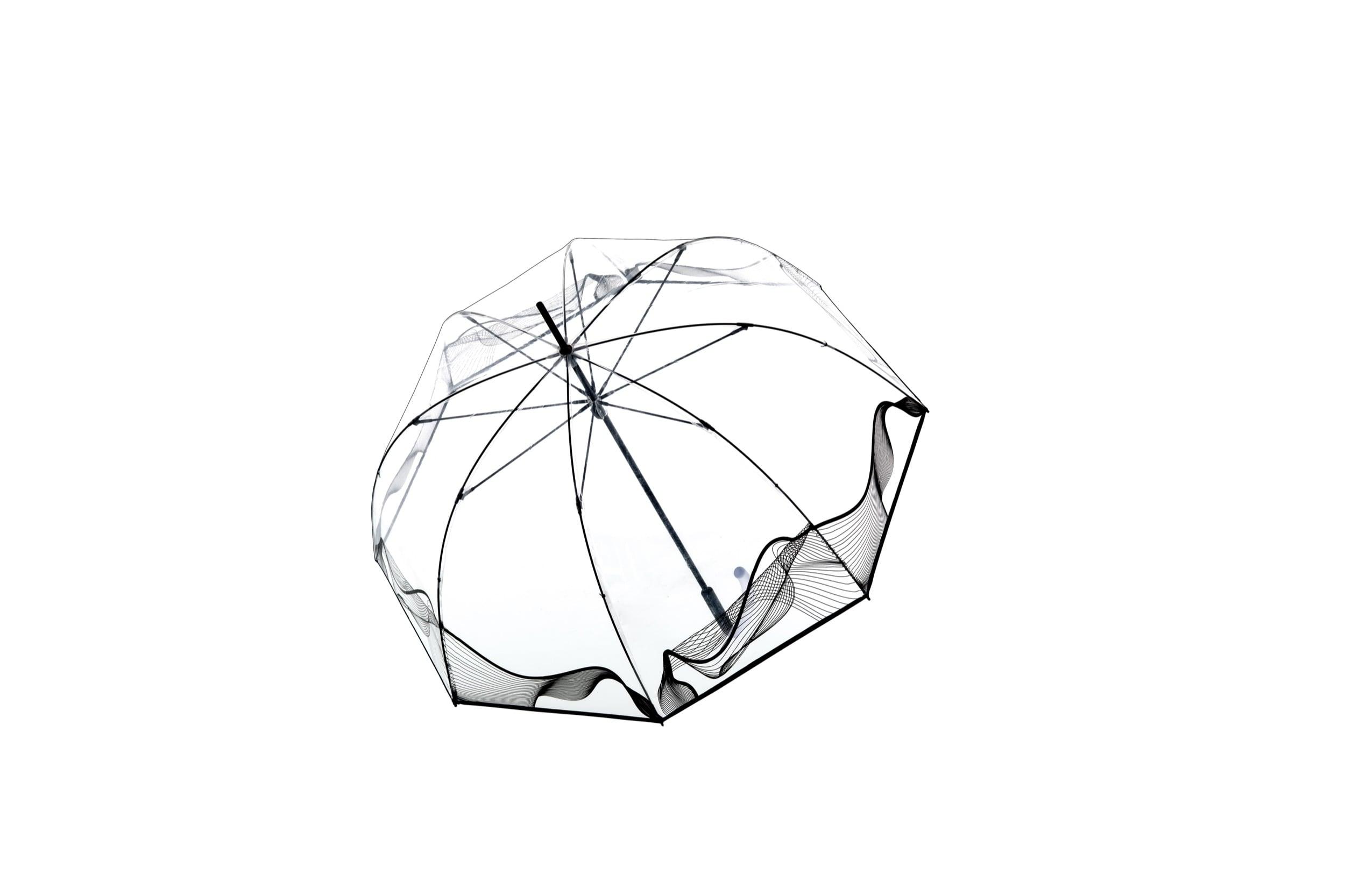 C.760 transparent käpp paraply #färg_vit