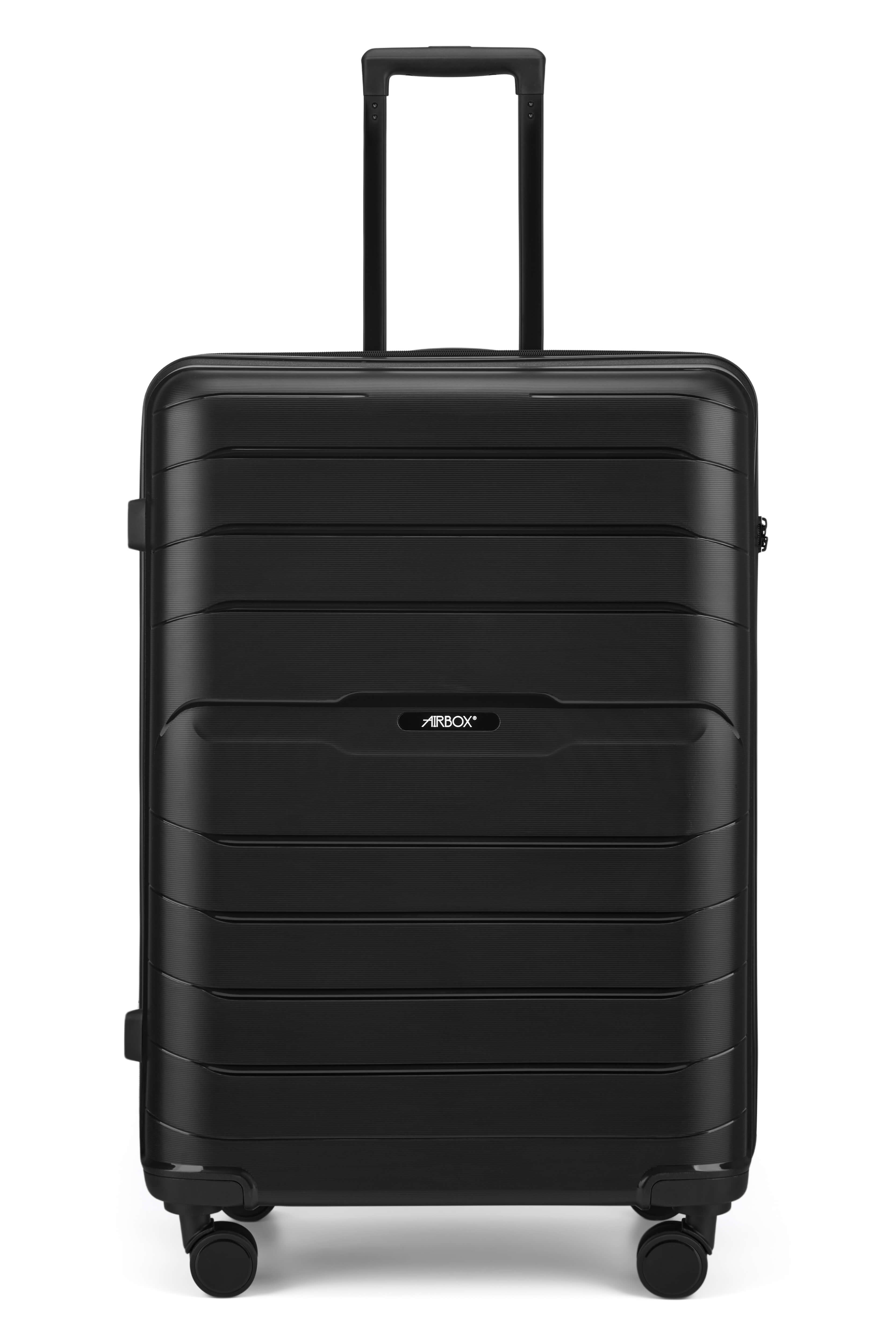 Airbox AZ13 L travel resväska with hard shell and four wheels, shown in front view with handle extended.