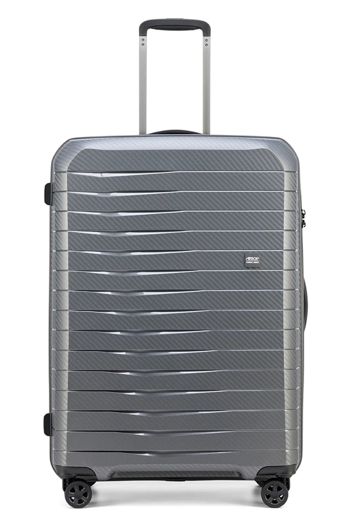 Airbox AZ18 L resväska with durable hard shell, four spinner wheels, and telescopic handle for easy travel.