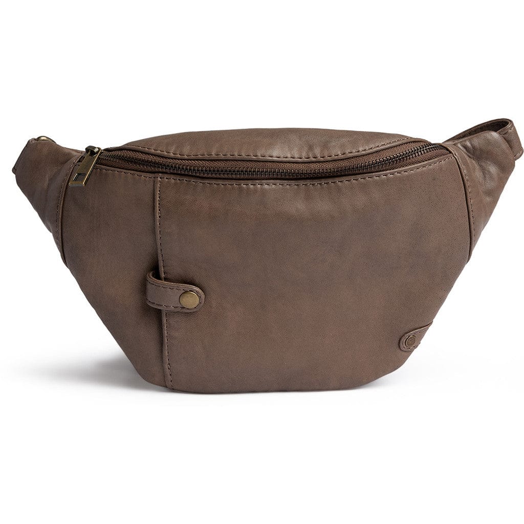 Midjeväska i mjukt läder 17 CM #Färg_Mörk taupe