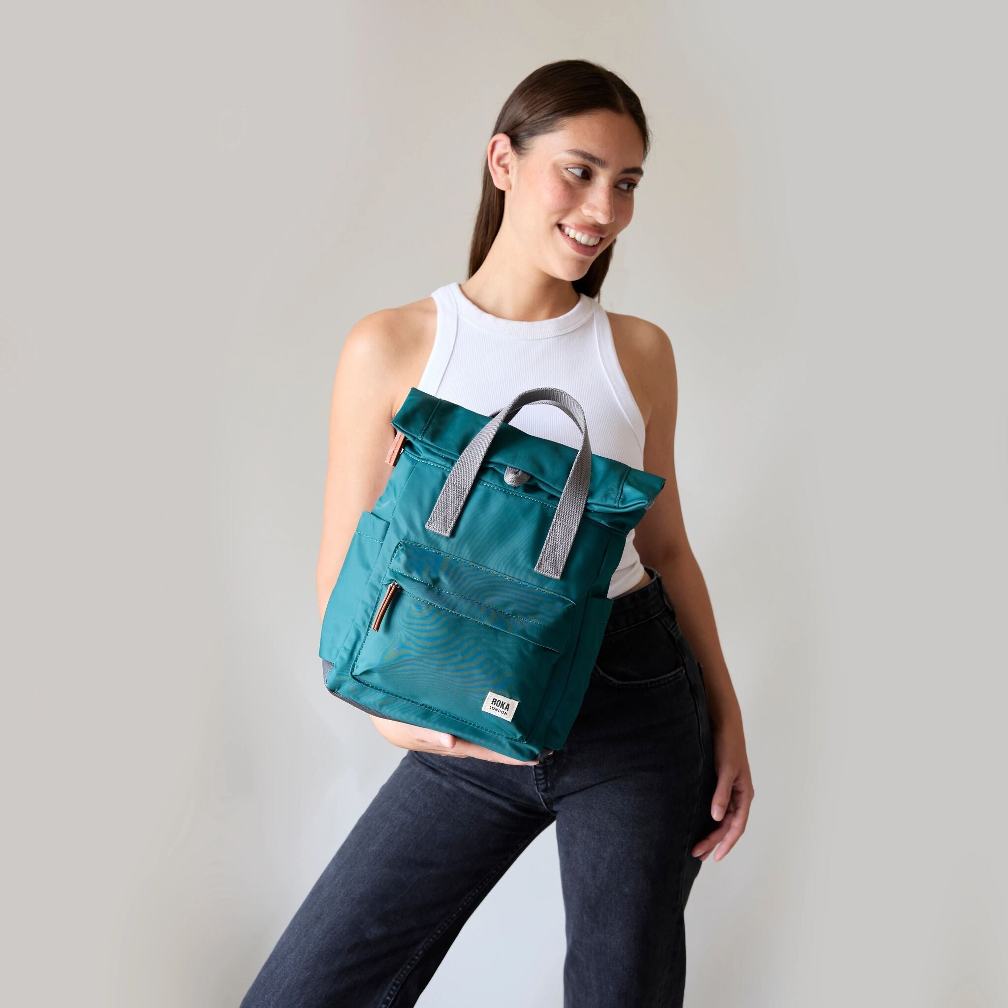 ROKA London - Canfield S rolltop-ryggsäck #Färg_Burnt_Orange