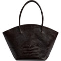 Fashion Favourites Shoppingväska i läder med krokodilmönster 31 CM #Färg_Brunt krokodilmönster