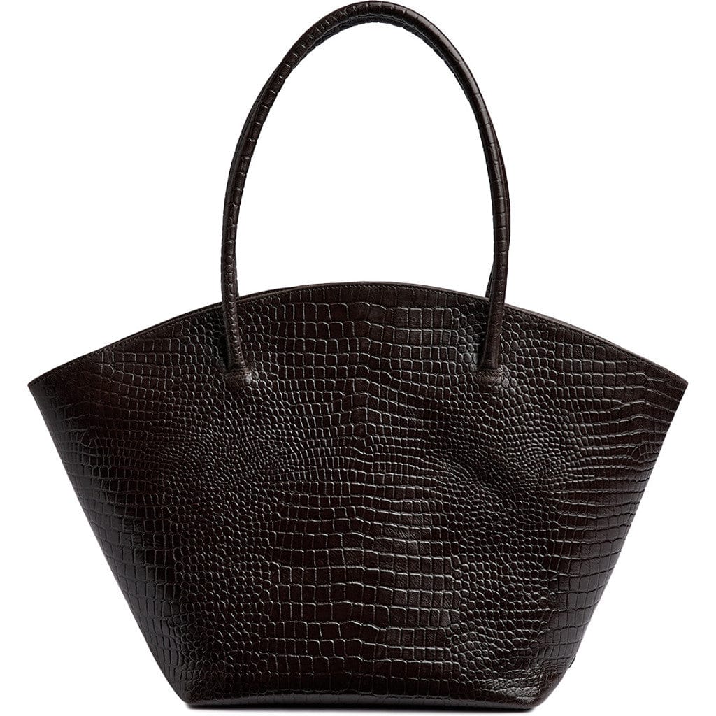 Fashion Favourites Shoppingväska i läder med krokodilmönster 31 CM #Färg_Brunt krokodilmönster