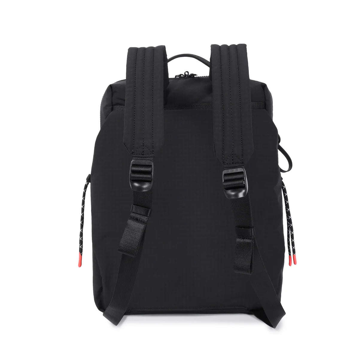 Hedgren Akira 14 tum backpack featuring a sleek black design with adjustable straps and multiple compartments.
