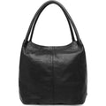 Shoppingväska i mjukt läder 31 CM #Färg_Svart