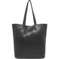 Shoppingväska i läder 37 CM #Färg_Svart
