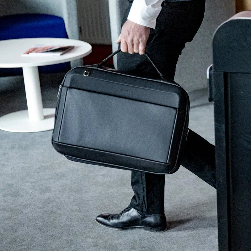MyKabuto Pendlarryggsäck - Portfölj Expanderbar från 9L till 18L för extra utrymme - Svart XS svart