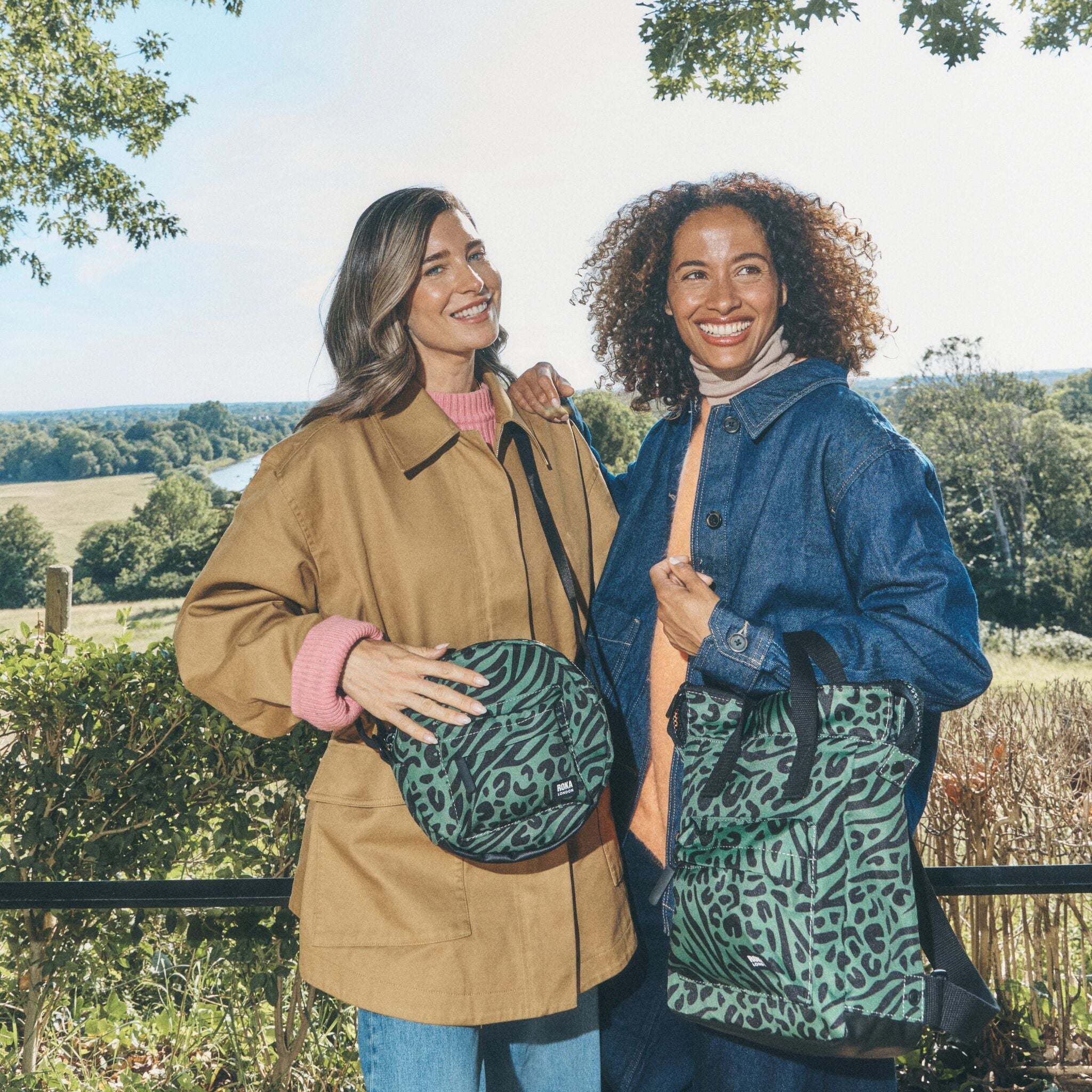 ROKA London - Paddington S crossbody-väska #Färg_Mixed_Animal_Artichoke