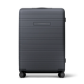 Horizn Studios H7 RE dark slate check-in suitcase with front view, durable hard shell, and modern design.