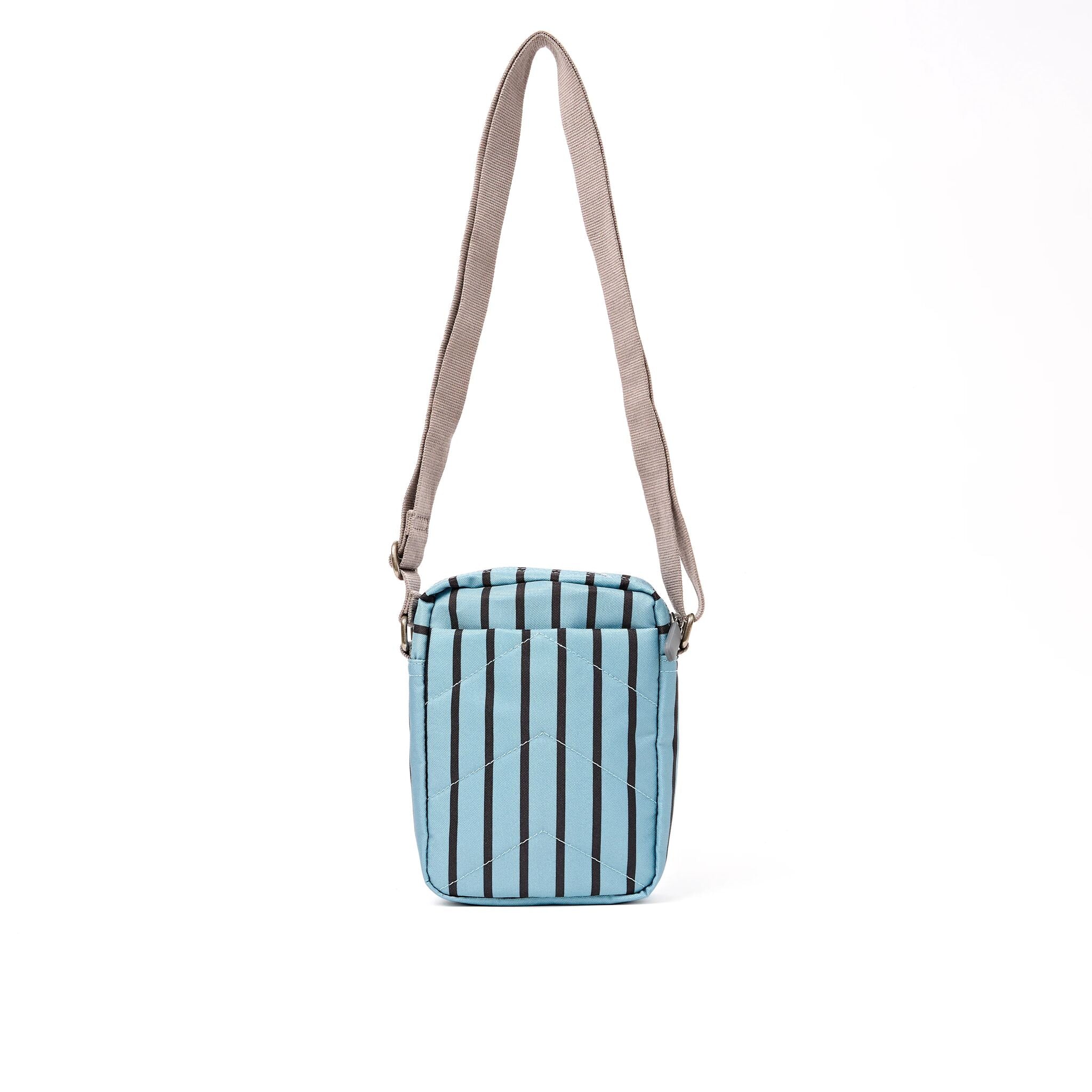 ROKA London - Bond S crossbody-väska med ficka #Färg_Blue_Stripe