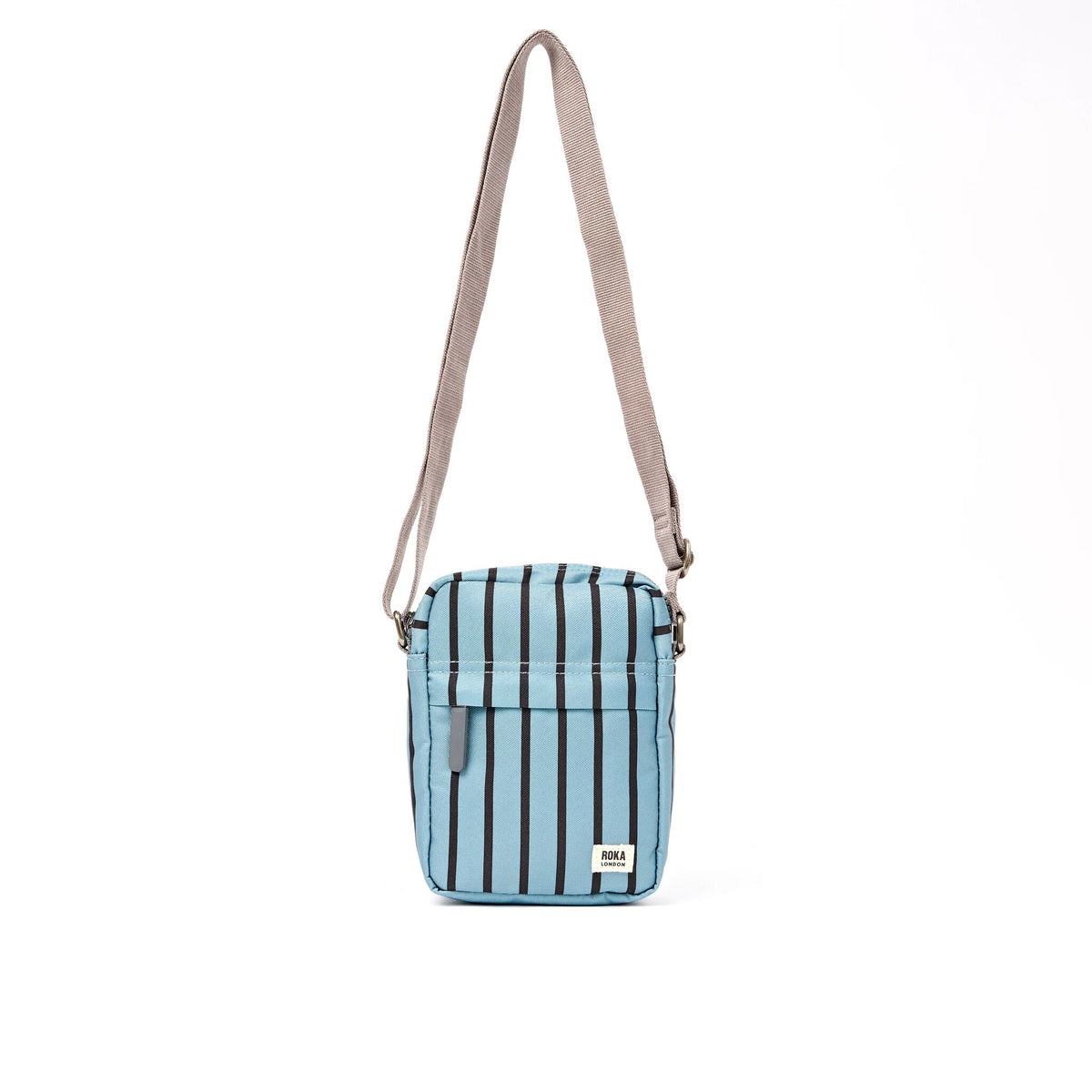 ROKA London - Bond S crossbody-väska med ficka #Färg_Blue_Stripe