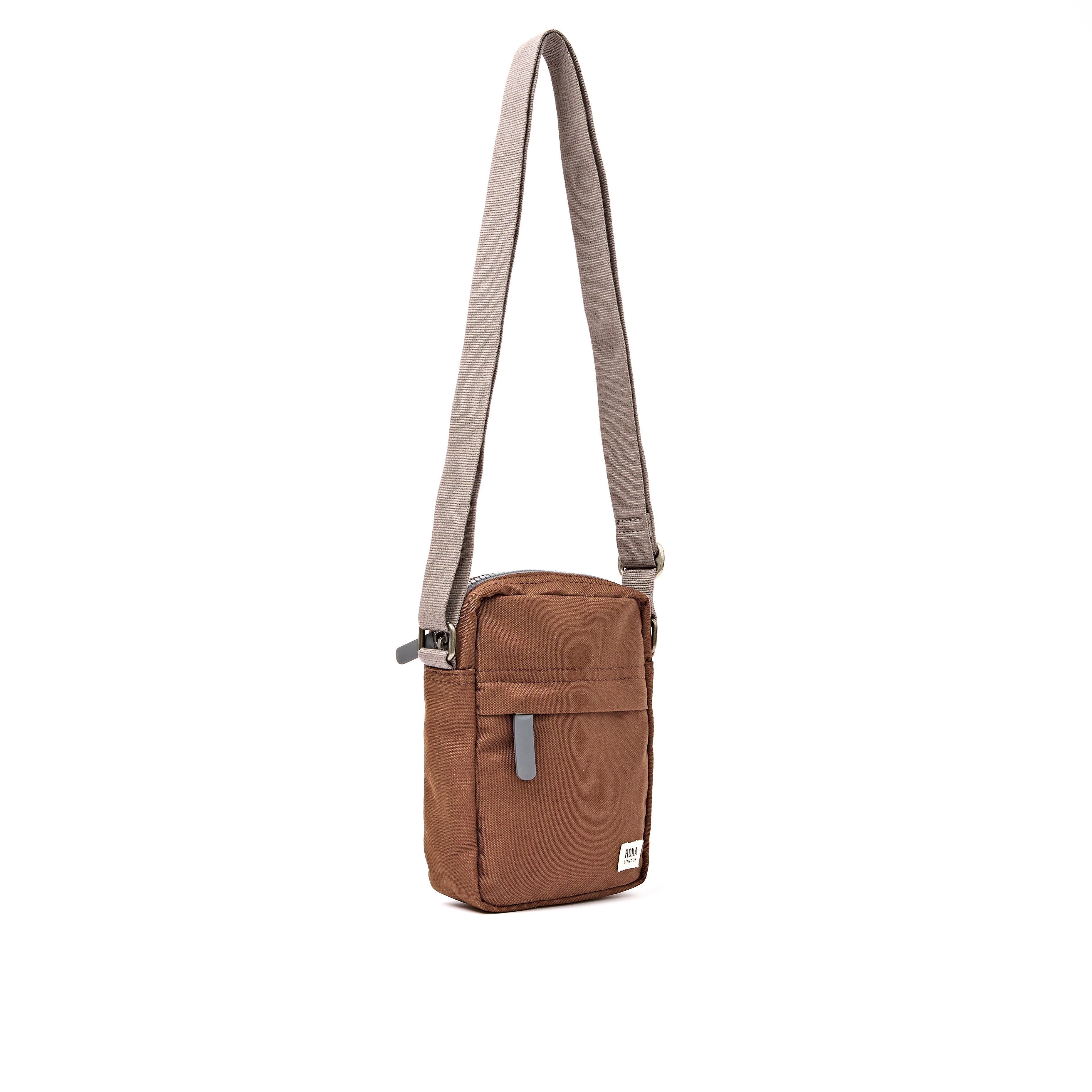 ROKA London - Bond S crossbody-väska med ficka #Färg_Cinnamon