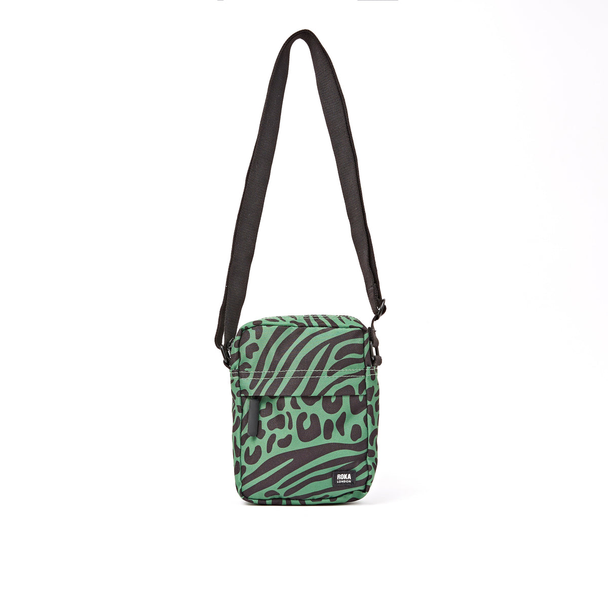 ROKA London - Bond S crossbody-väska med ficka #Färg_Mixed_Animal_Artichoke