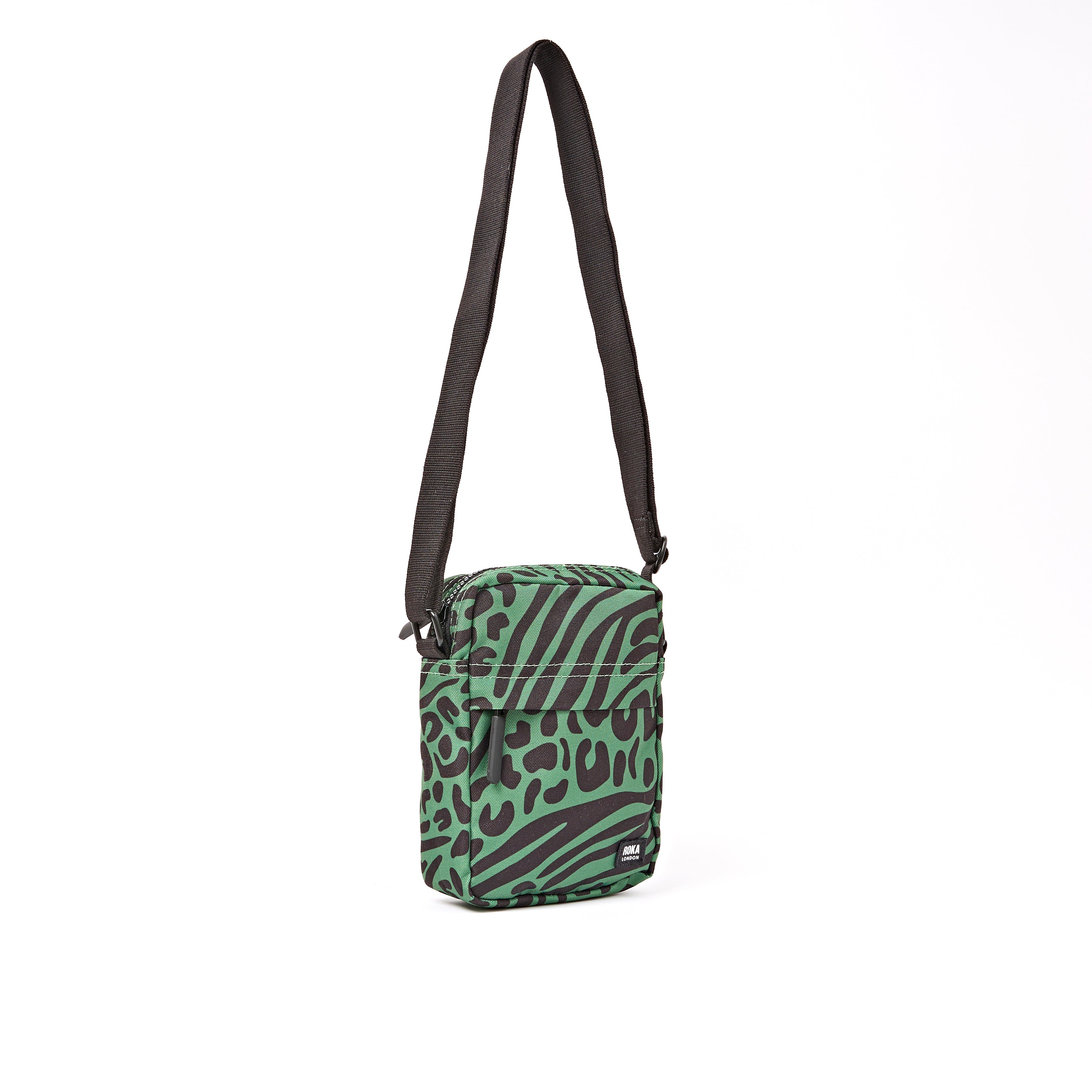 ROKA London - Bond S crossbody-väska med ficka #Färg_Mixed_Animal_Artichoke
