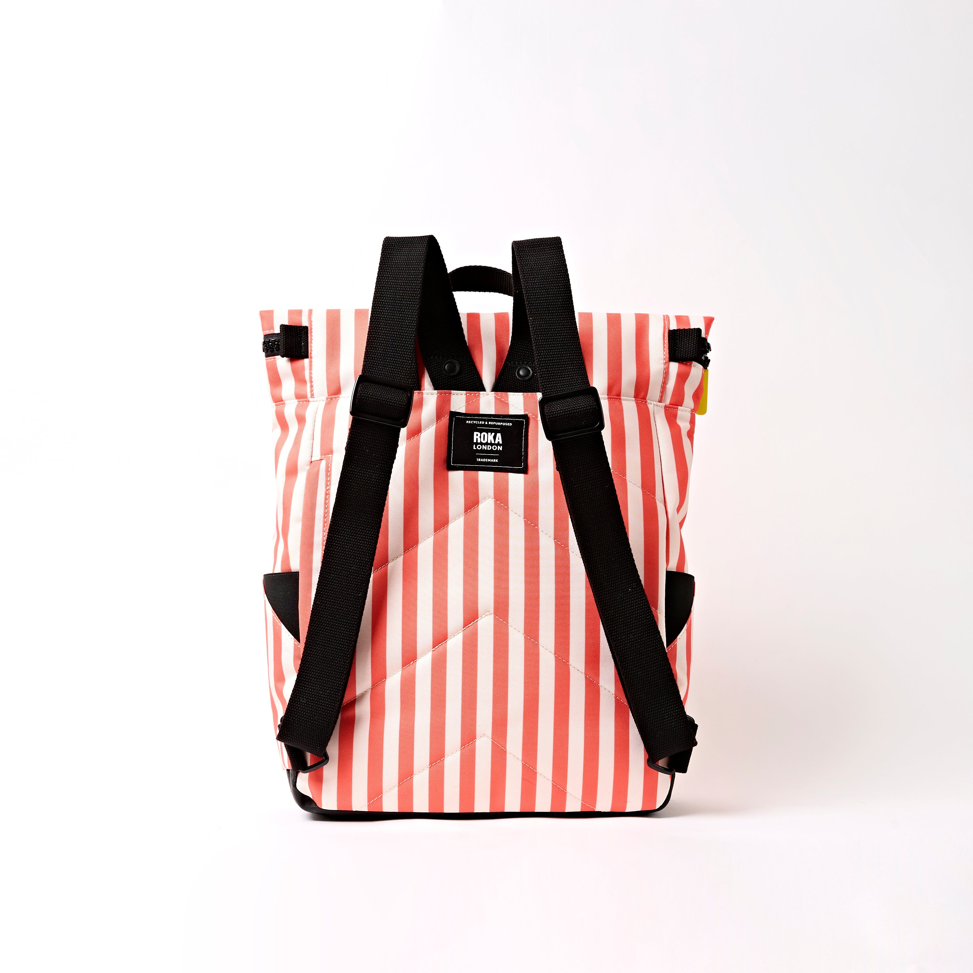 ROKA London - Canfield M rolltop-ryggsäck #Färg_Coral_Stripe