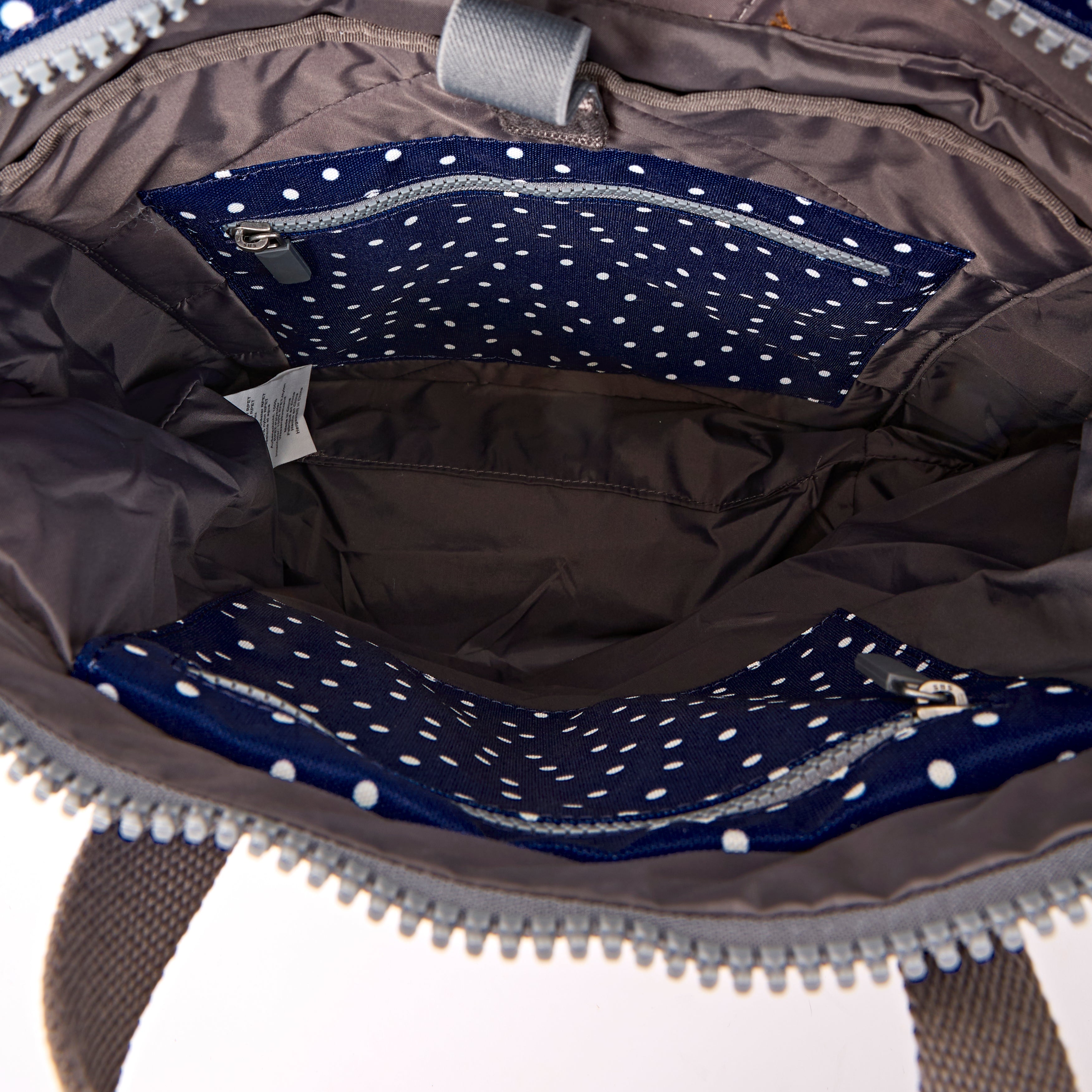 ROKA London - Canfield M rolltop-ryggsäck #Färg_Navy_Polka_Dot