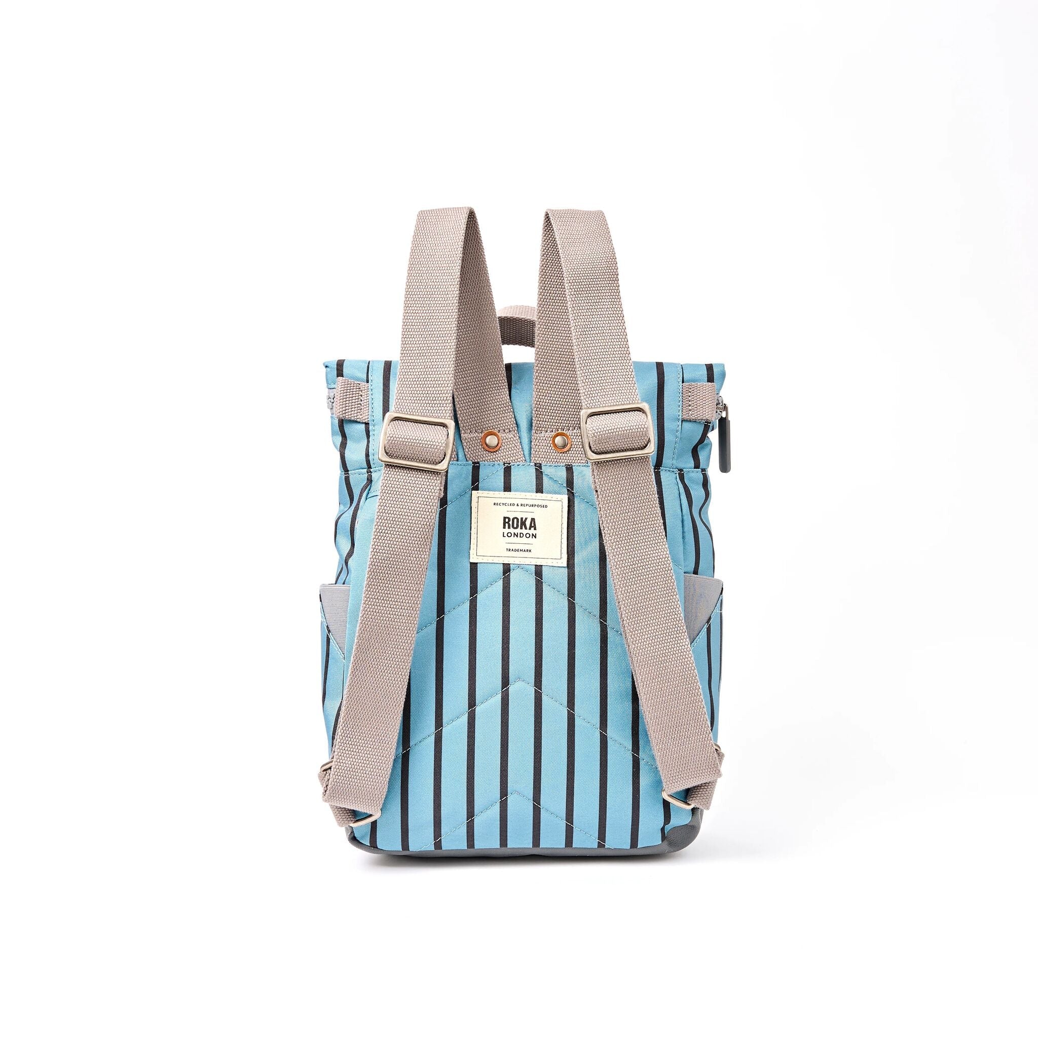 ROKA London - Canfield S rolltop-ryggsäck #Färg_Blue_Stripe